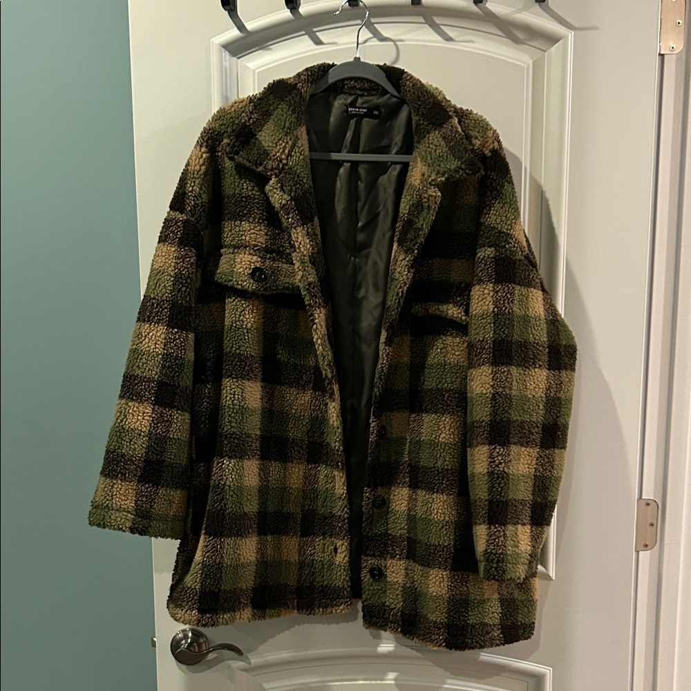 Women’s Plaid Sherpa Jacket Coat